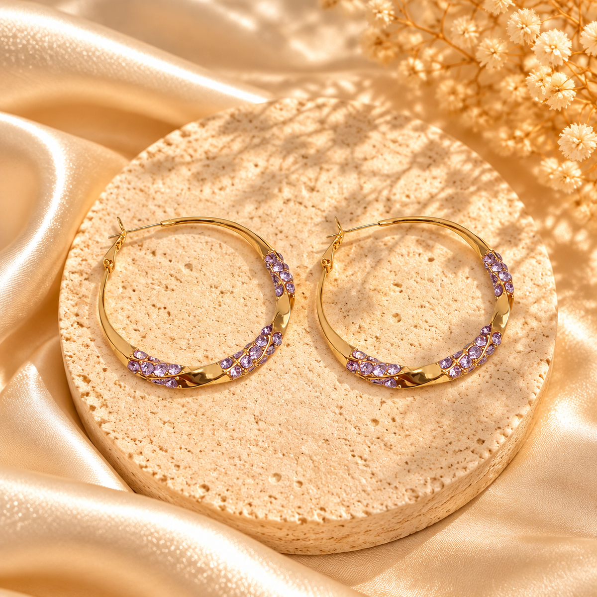 Sparkling Crystal Hoop Earrings