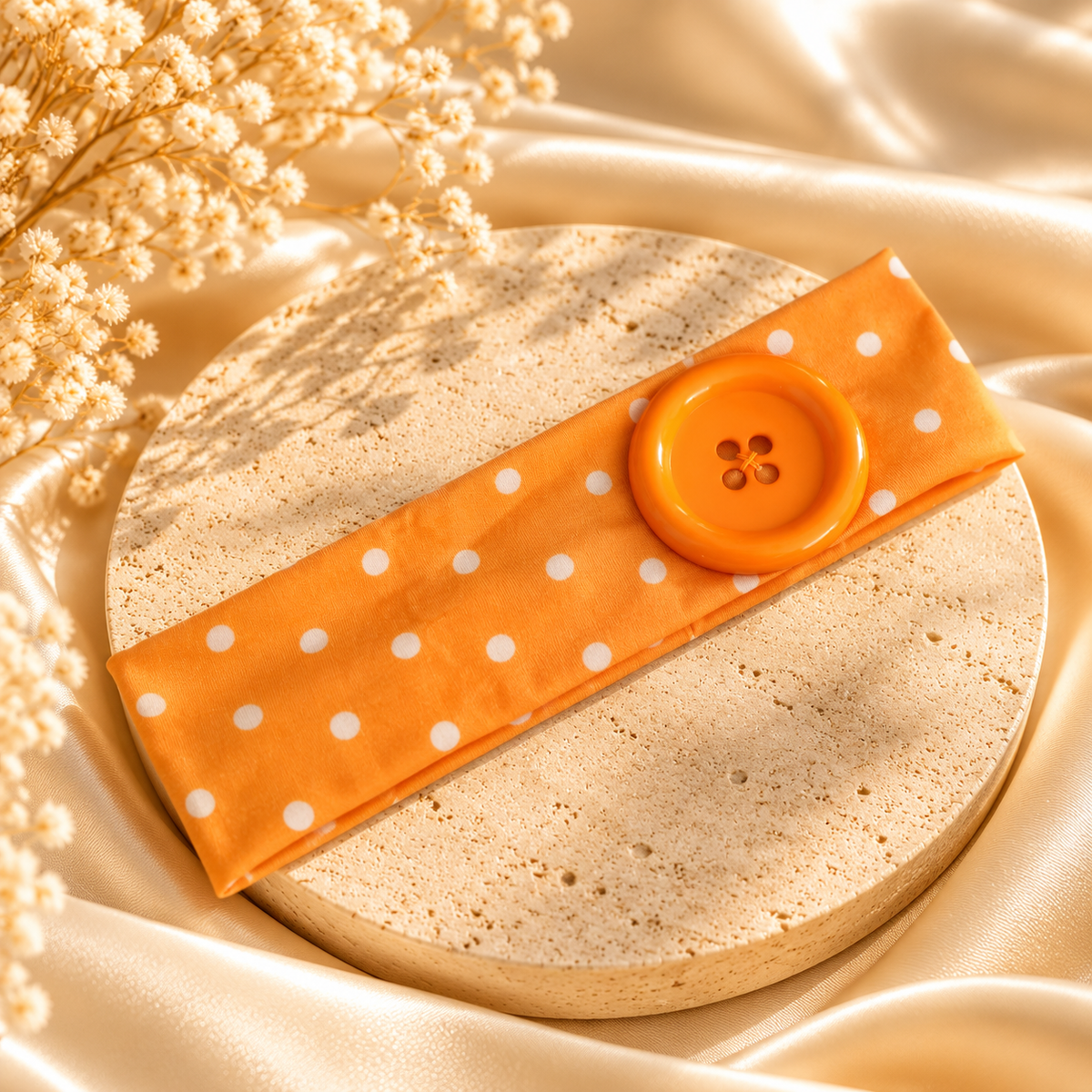 Playful Polka Dot Button Headband