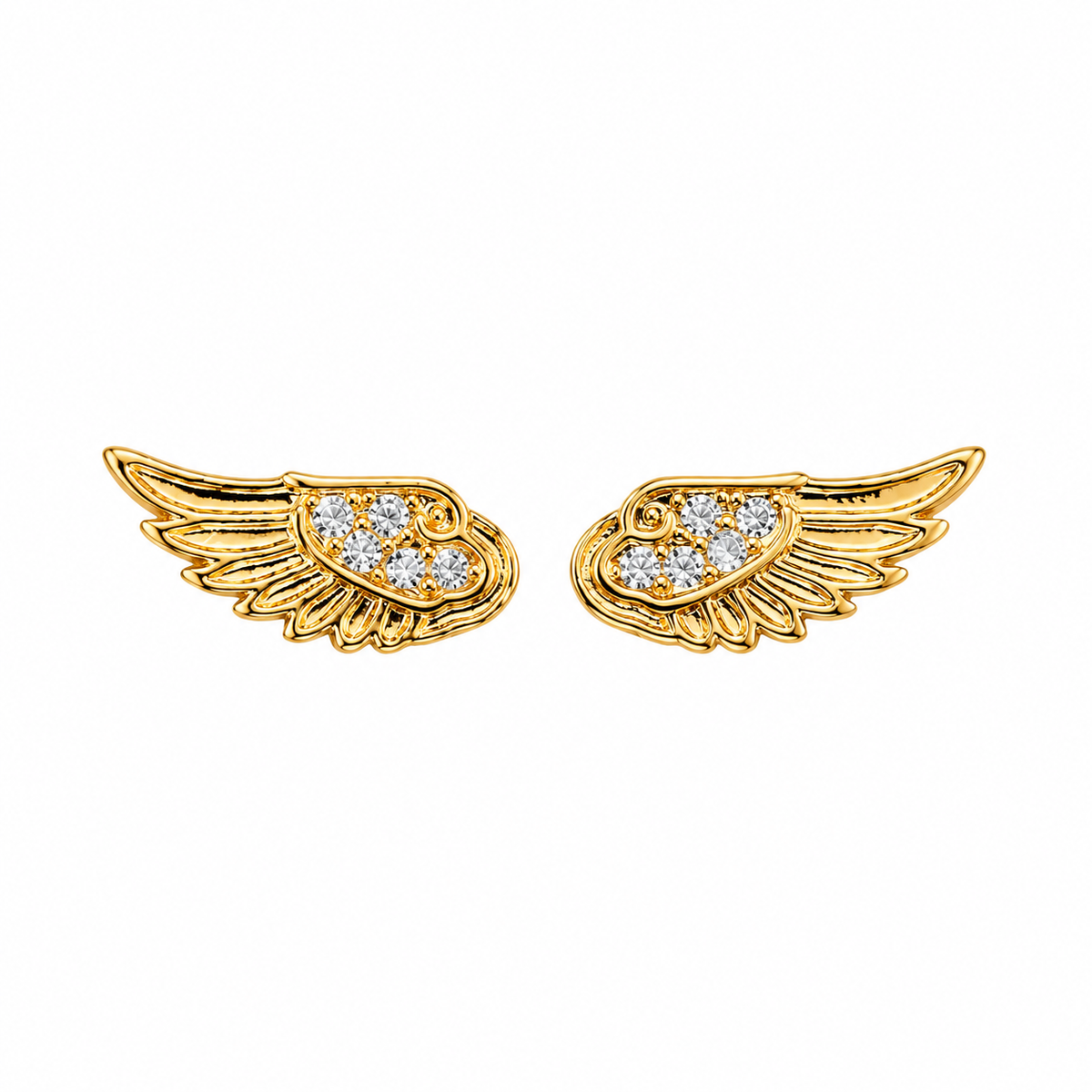 Angel Wing Rhinestone Earrings – 1 Pair