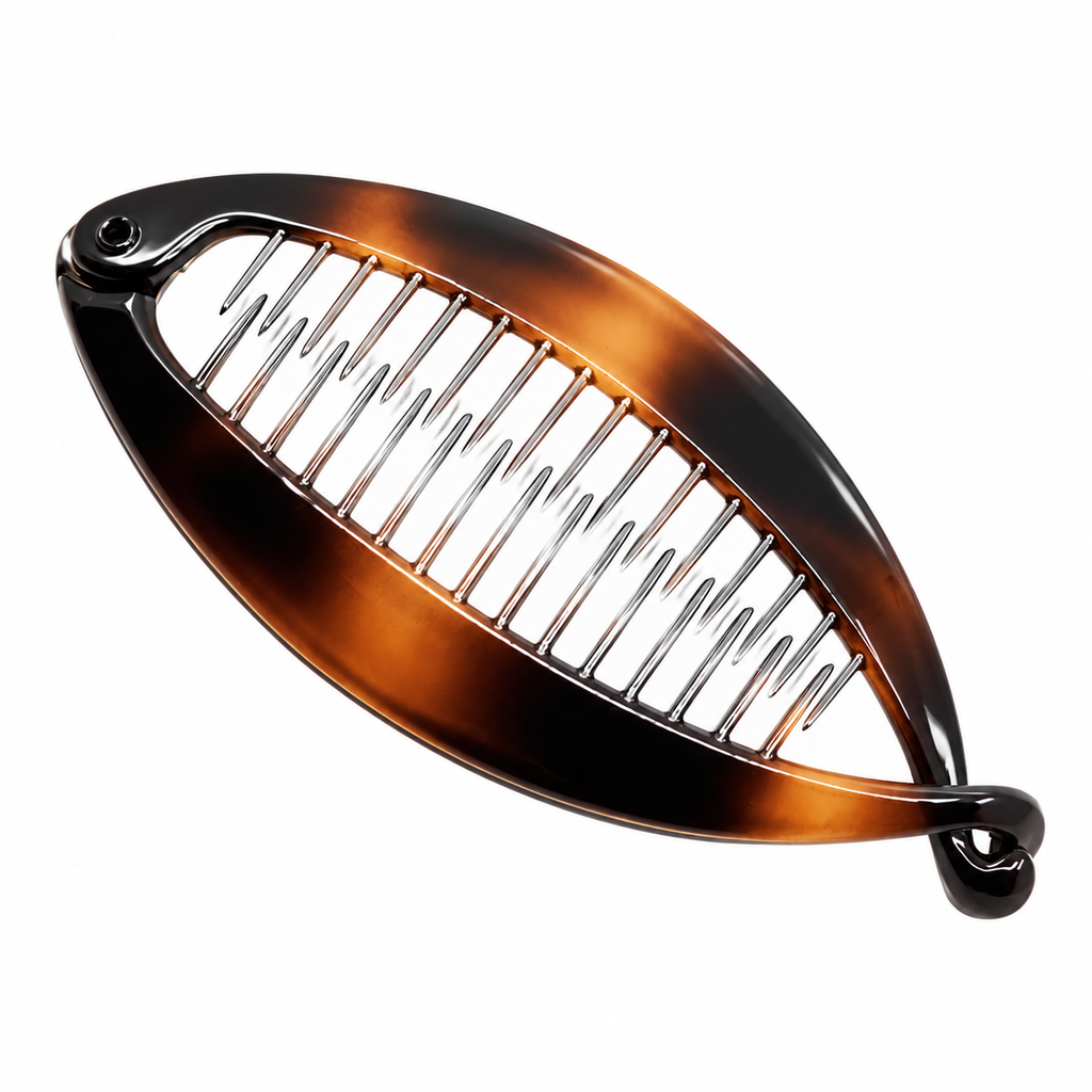 Tortoiseshell Oval Hair Clips – 3-Piece Set