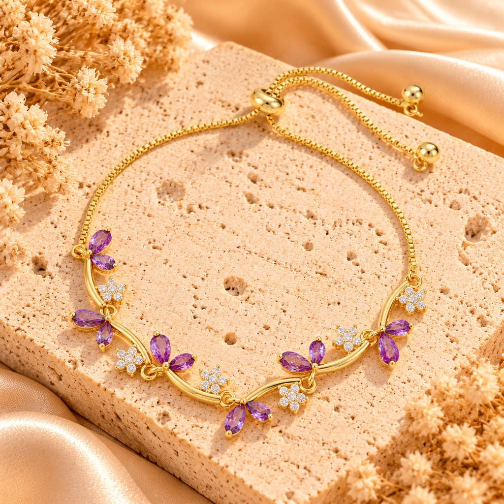 Floral Butterfly Bracelets – 2-Piece Set