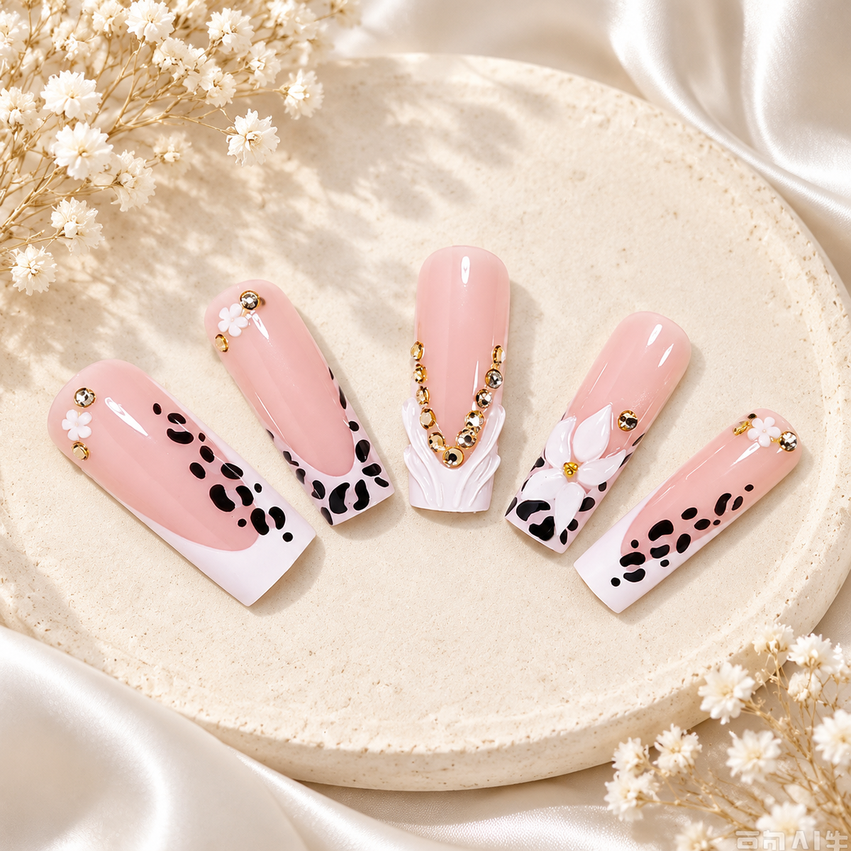 Pink Leopard Press-On Nails