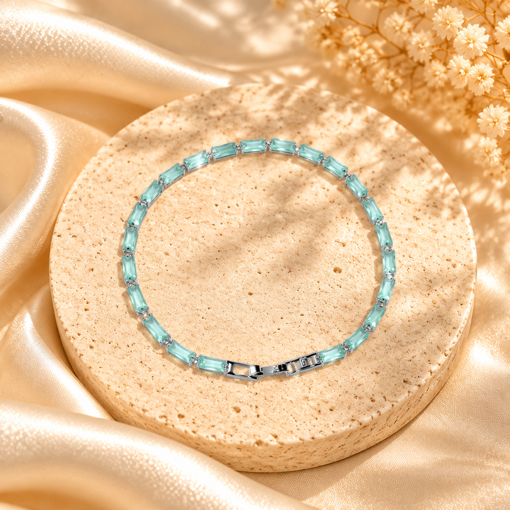 Elegant Rectangular Gemstone Bracelet