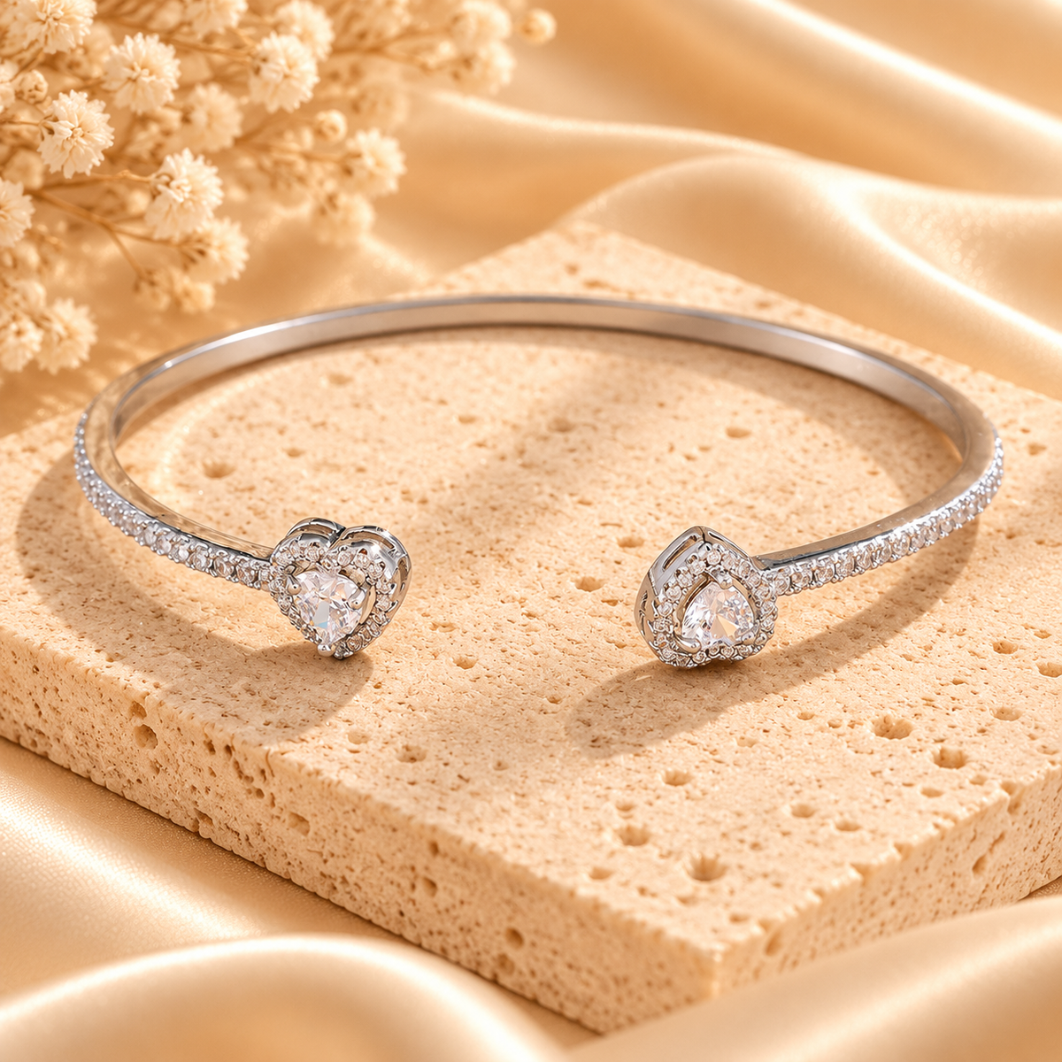 Sparkling Heart & Tennis Bracelet Set – 3 Pieces