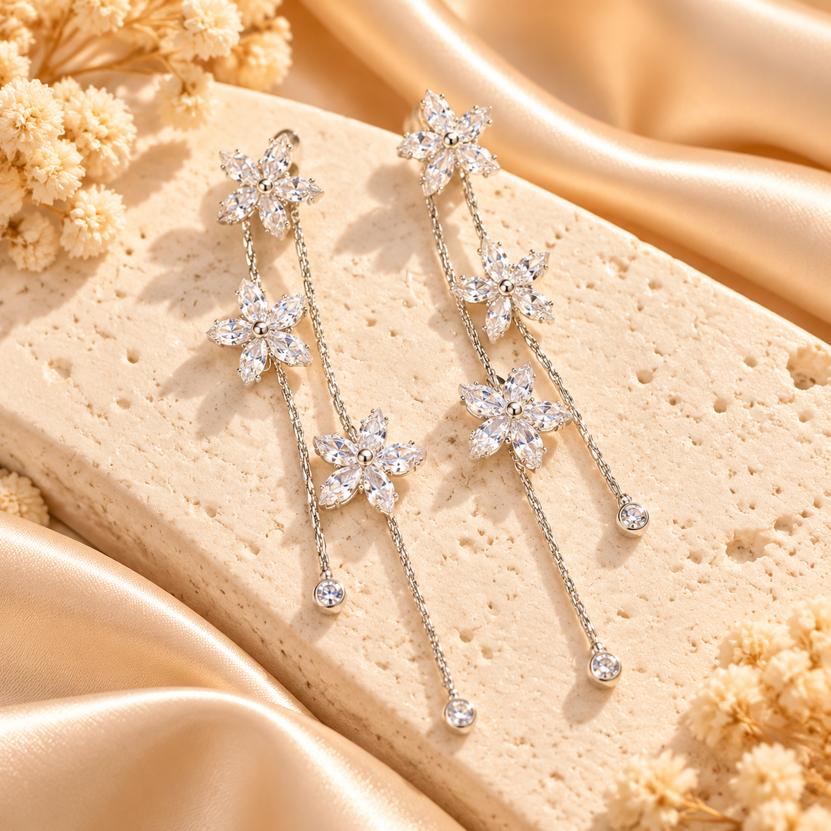Elegant Floral Dangle Earrings