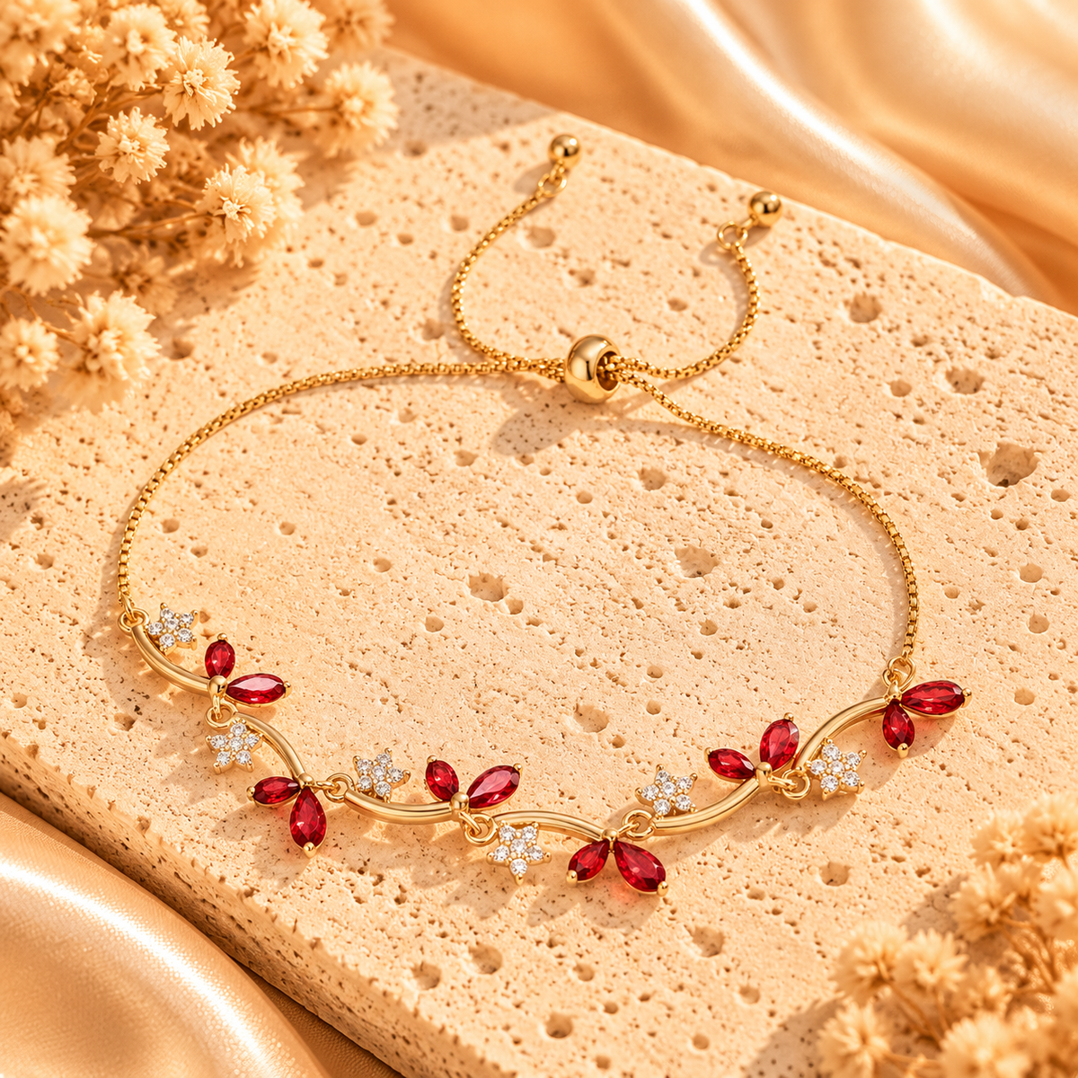 Floral Butterfly Bracelets – 2-Piece Set