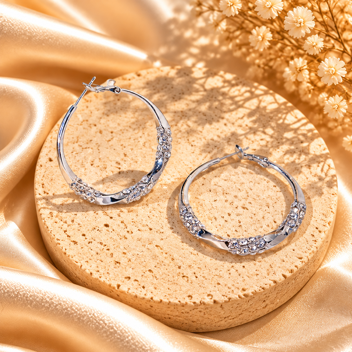 Sparkling Crystal Hoop Earrings