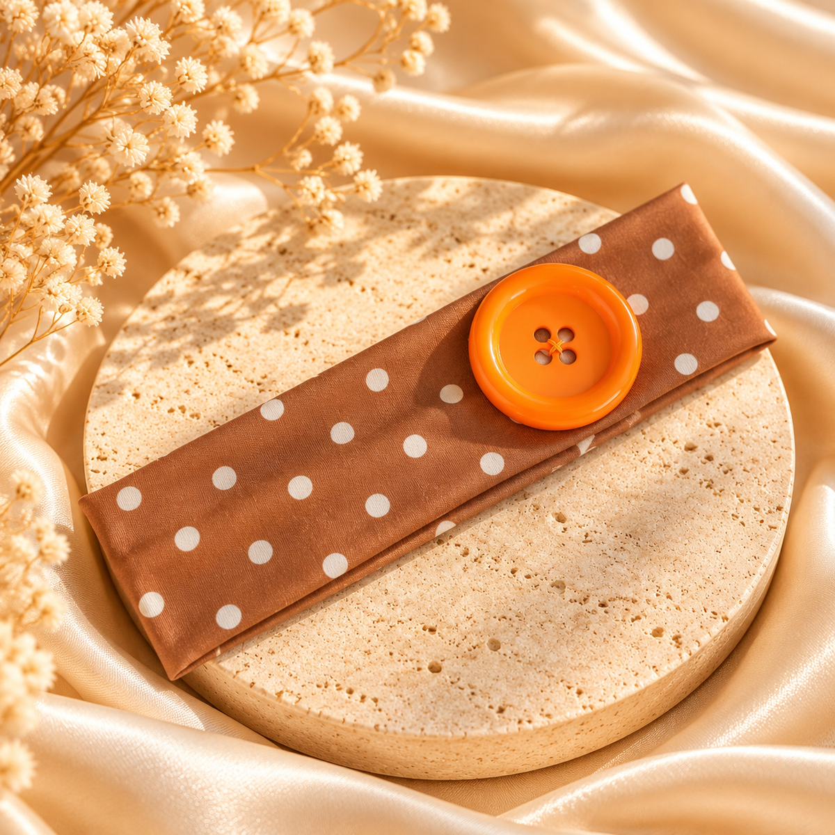 Playful Polka Dot Button Headband