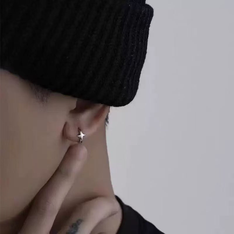 Sculptural Star Hoop Earrings