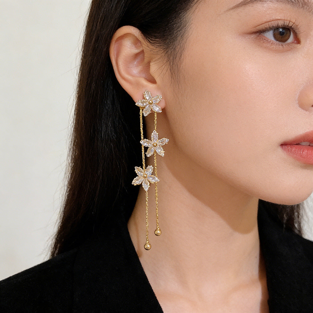 Elegant Floral Dangle Earrings