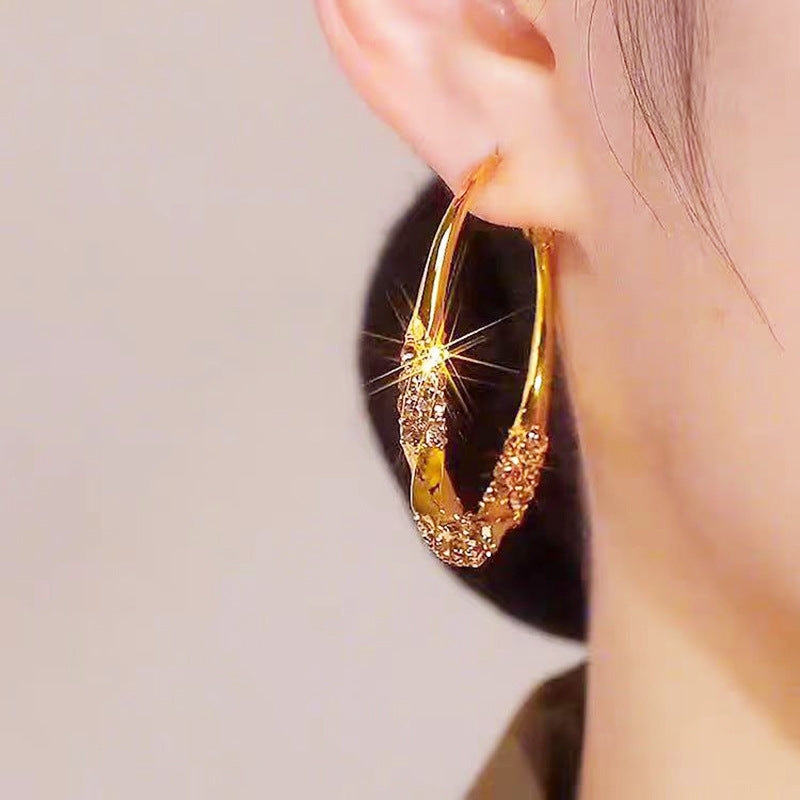 Sparkling Crystal Hoop Earrings