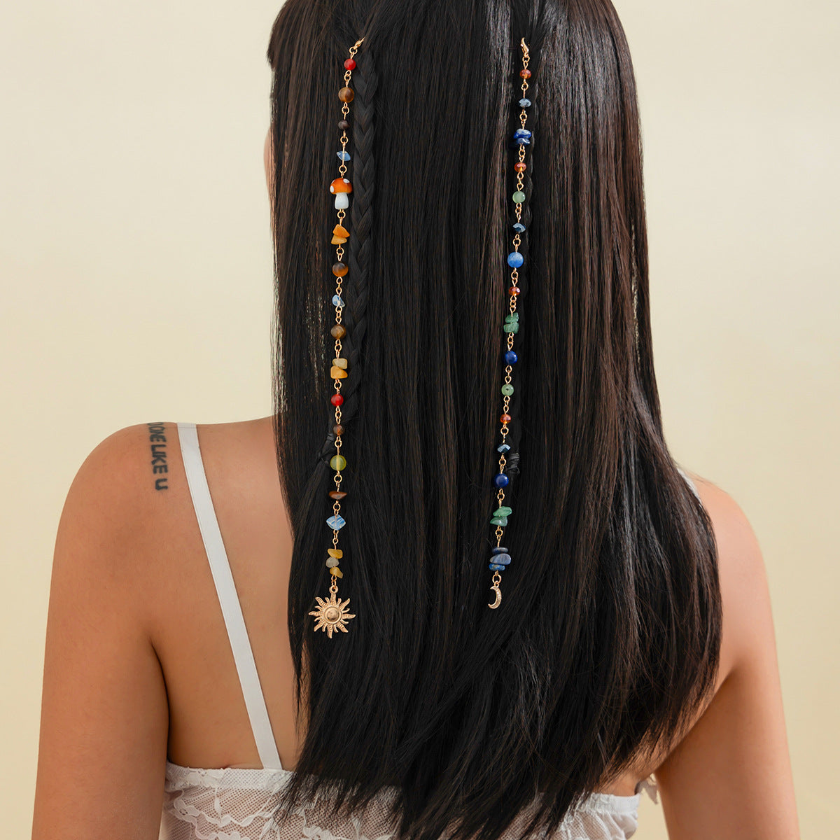 Colorful Beaded Sun & Moon Hair Accessories