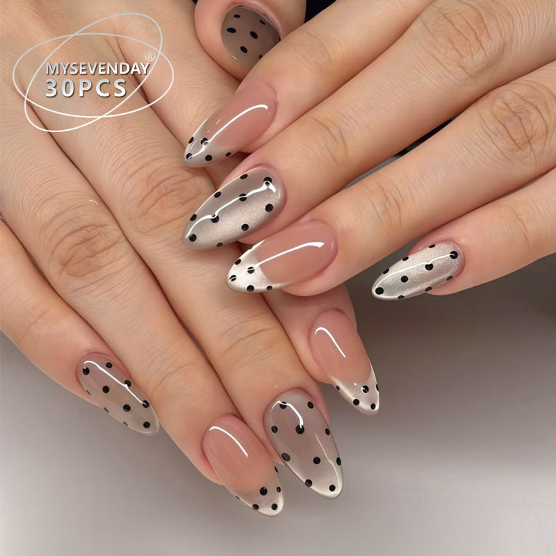 Black Polka Dot Press-On Nails