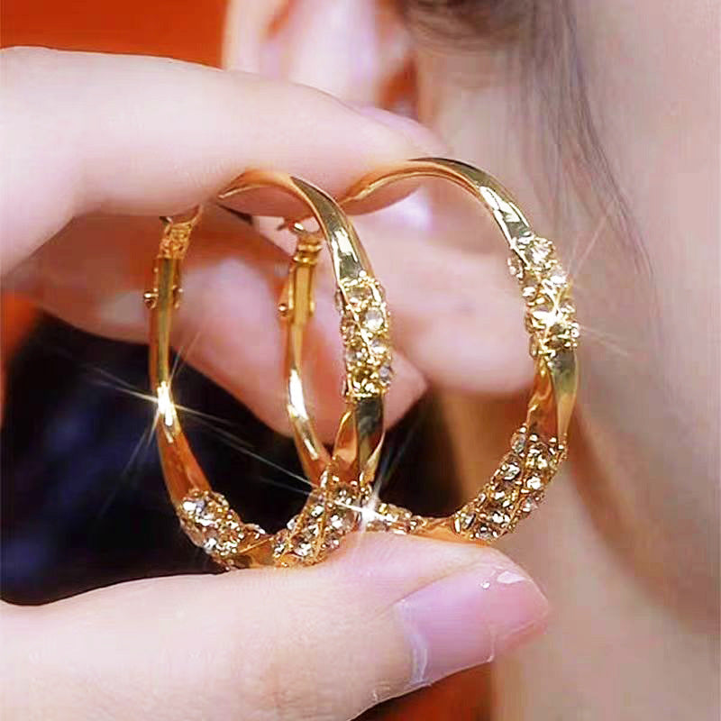 Sparkling Crystal Hoop Earrings