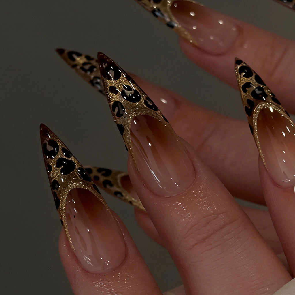 Leopard-print nail art