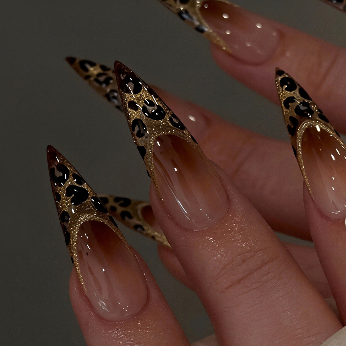 Leopard-print nail art