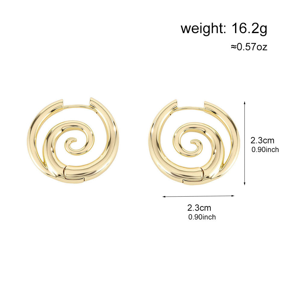 Sculpted Spiral Hoop Earrings