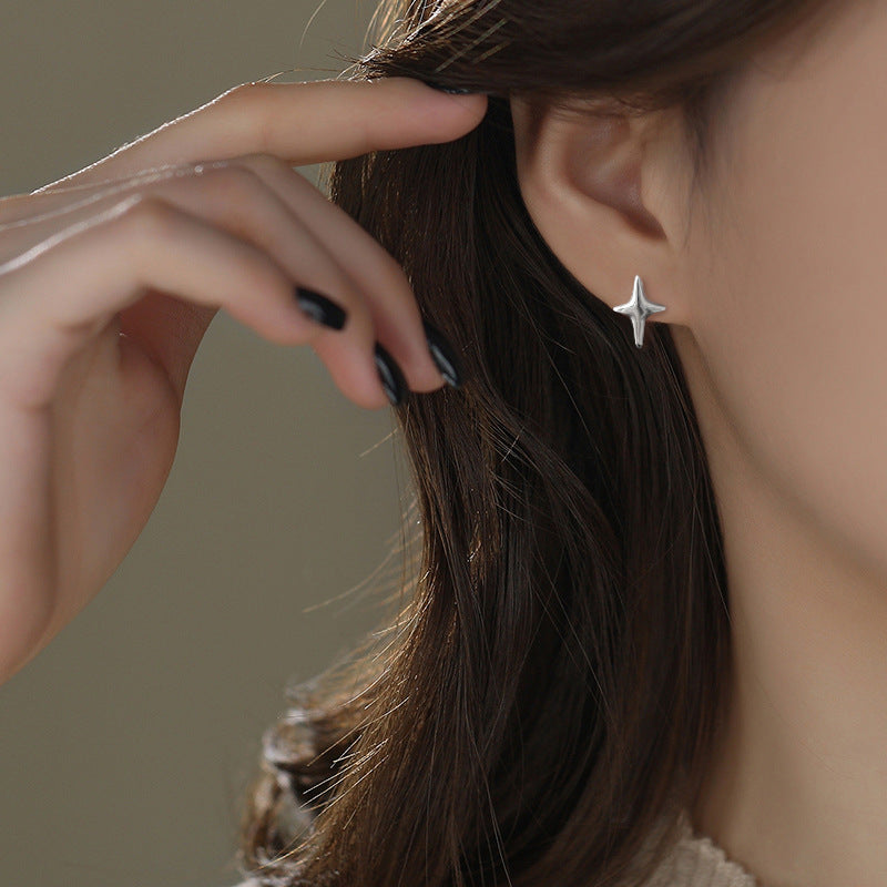 Sculptural Star Hoop Earrings