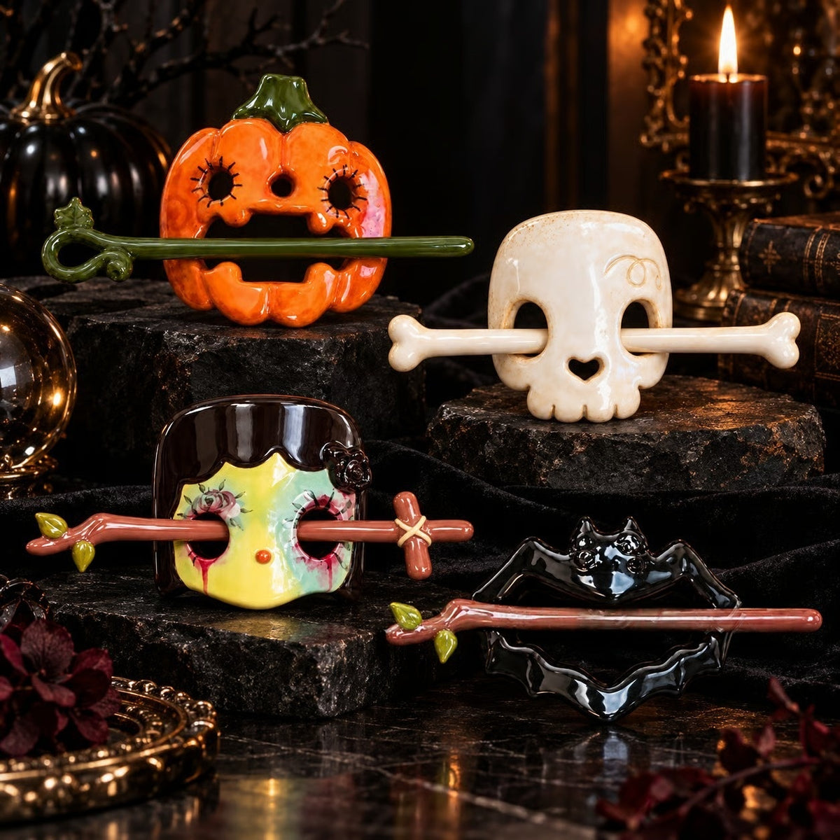 Spooky Season Novelty Hair Sticks – Halloween Collection