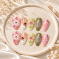 Floral & Ladybug Press-On Nails