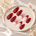 Red Glitter Bow Press-On Nails