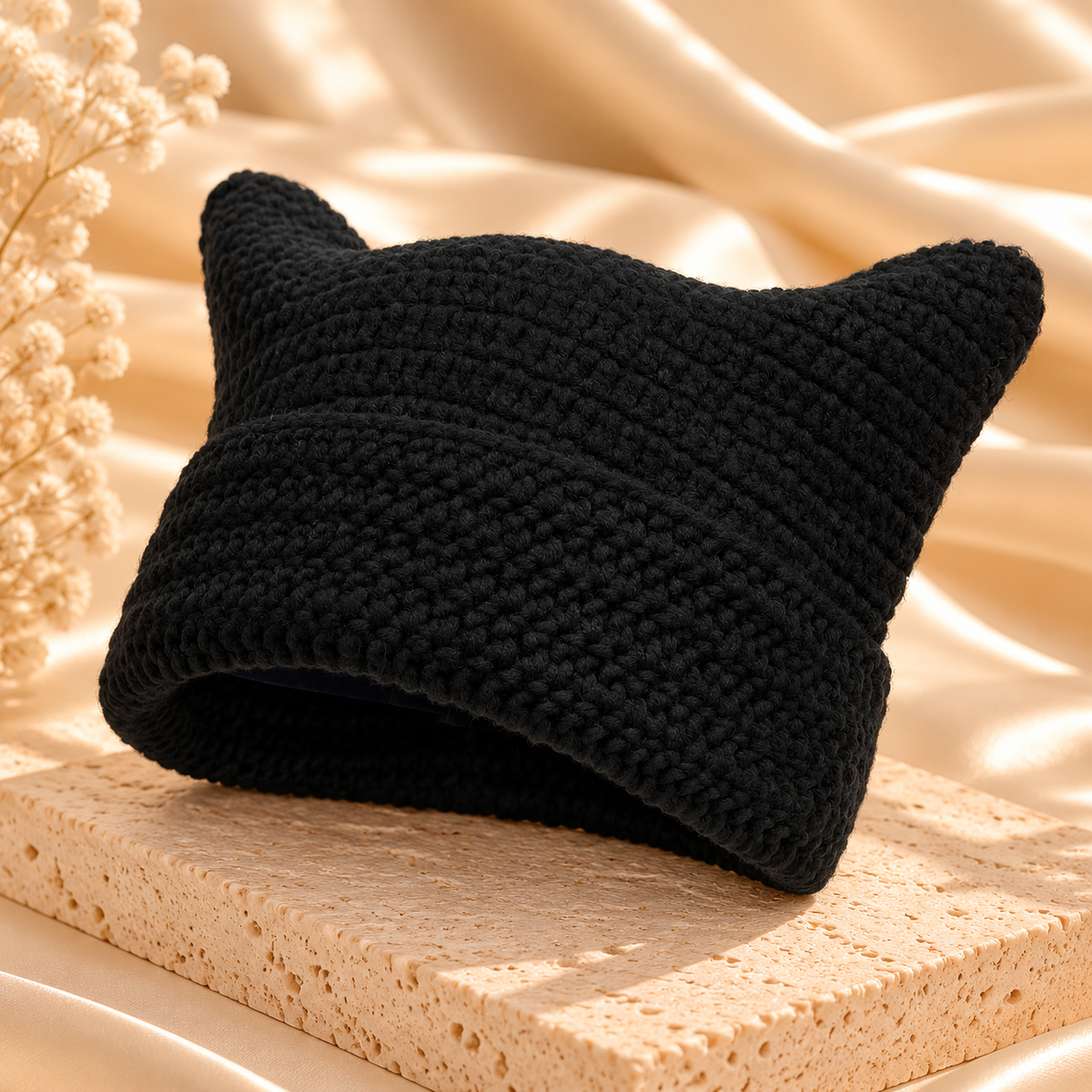 Striped Cat Ear Beanie