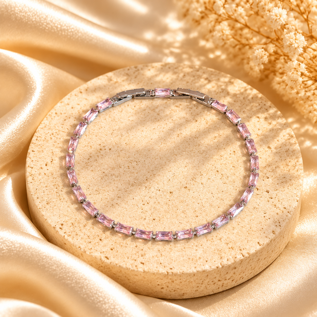 Elegant Rectangular Gemstone Bracelet