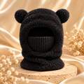 Teddy Bear Ear Fuzzy Balaclava Hat
