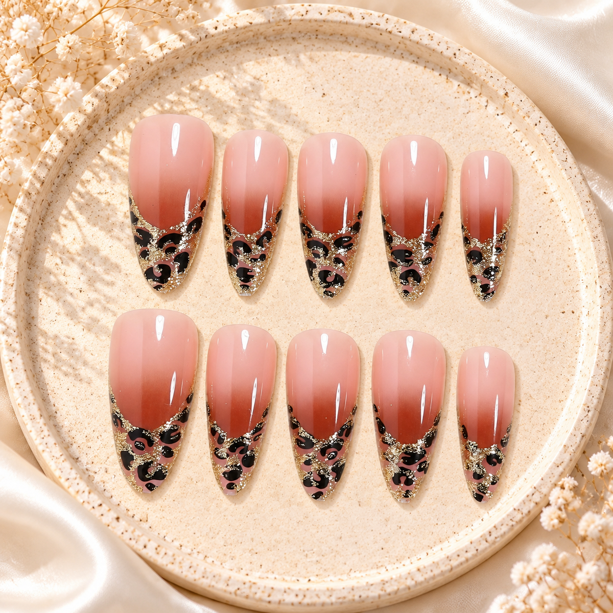 Leopard-print nail art