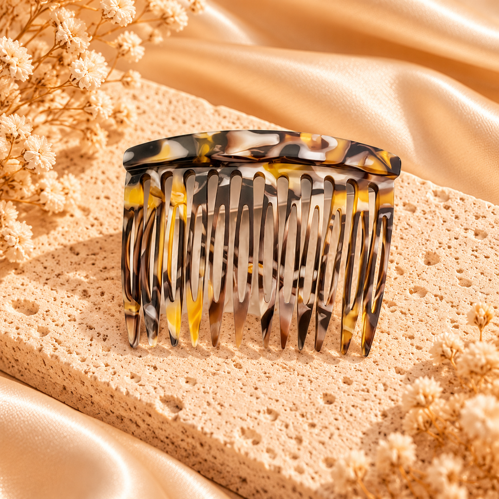 Vintage Tortoiseshell Side Comb Hair Clips – 4-Piece Set
