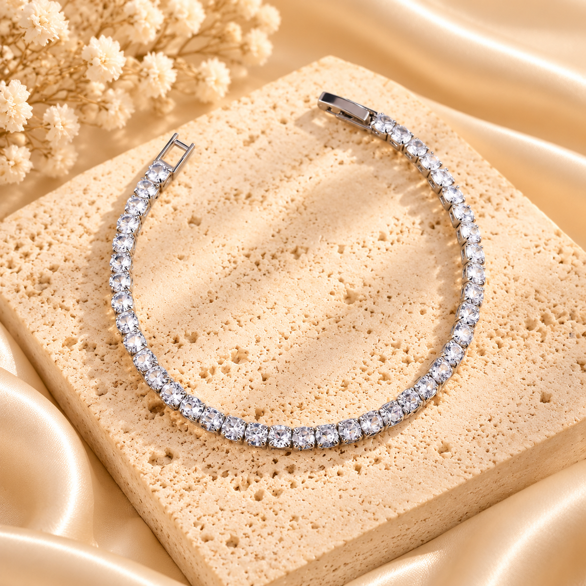 Sparkling Heart & Tennis Bracelet Set – 3 Pieces