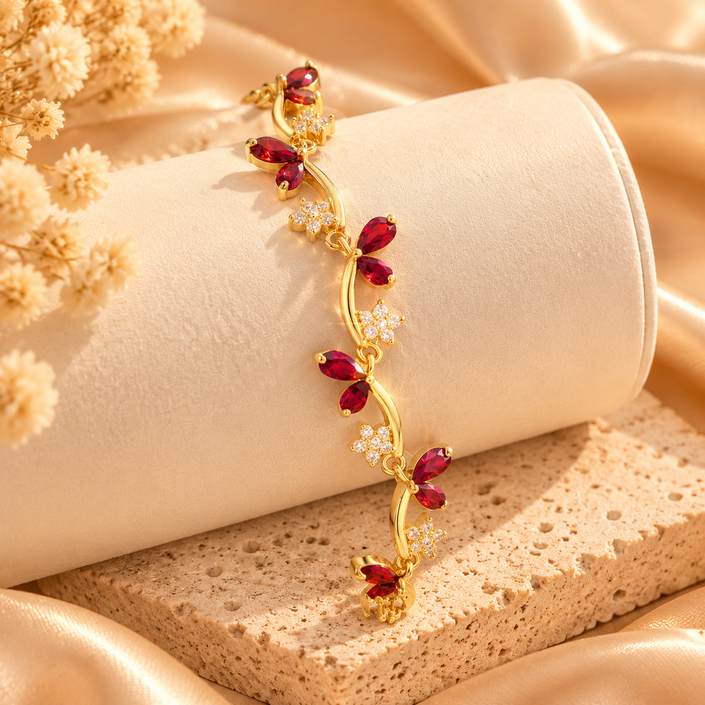 Floral Butterfly Bracelets – 2-Piece Set
